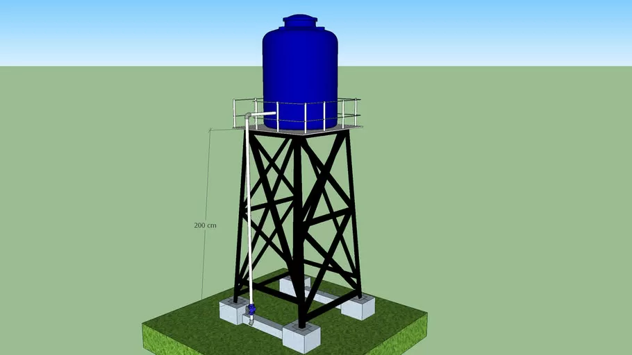 tower tangki air, instalasi tandon air atas