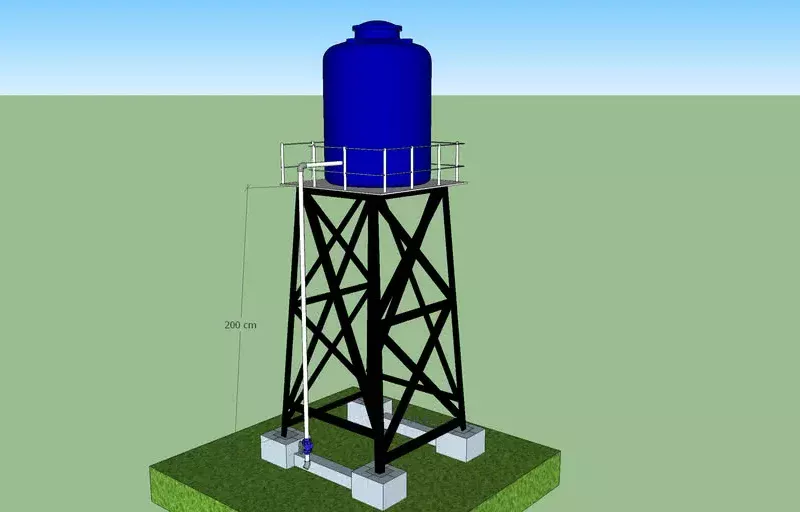 tower atas, desain tempat tandon air, ukuran tandon 5000 liter