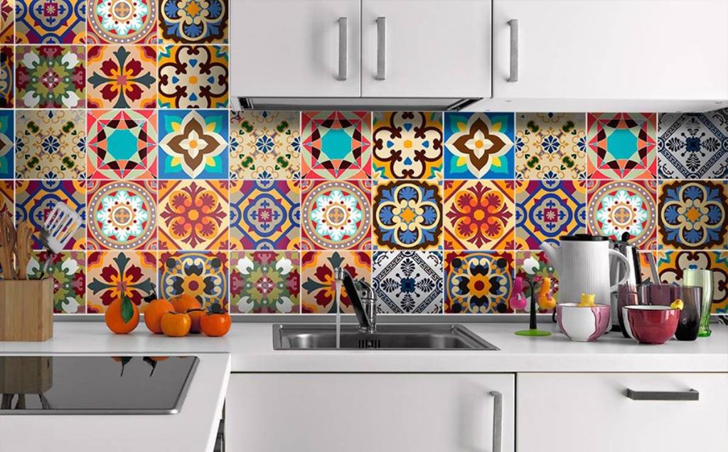 dapur minimalis colorful