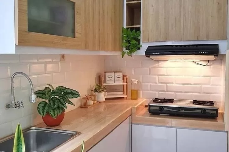 dapur minimalis kombinasi kayu terbaik