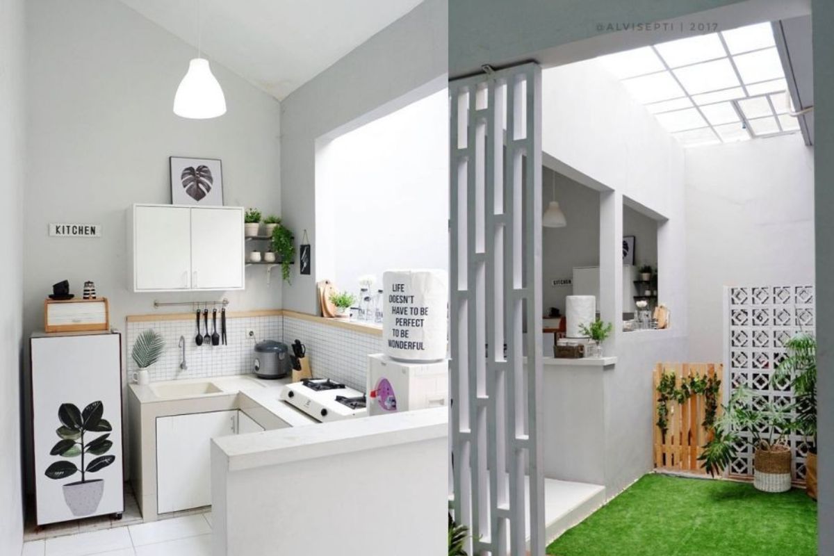 dapur minimalis dengan taman kecil