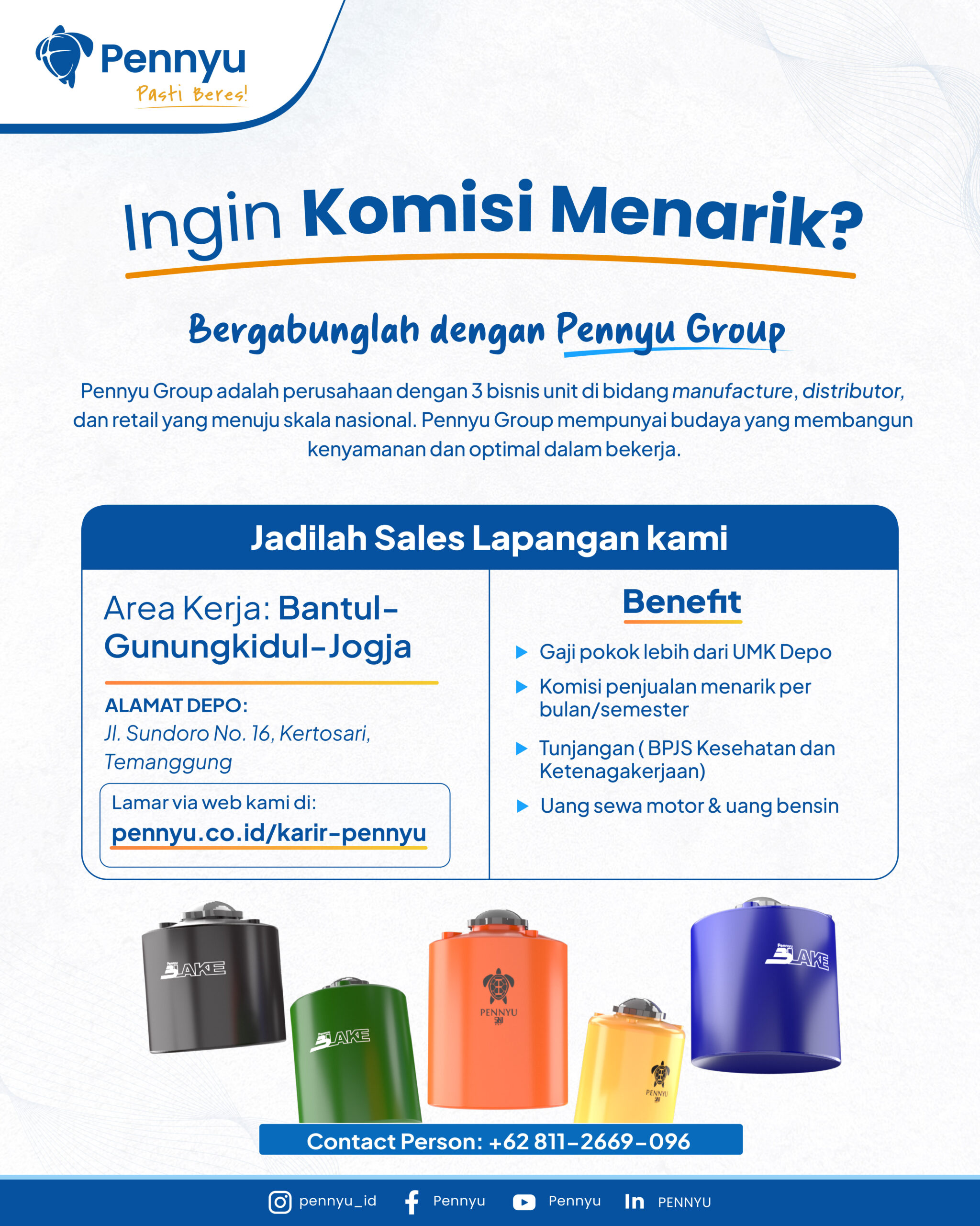 lowongan kerja sales lapangan bantul Gunungkidul Jogja