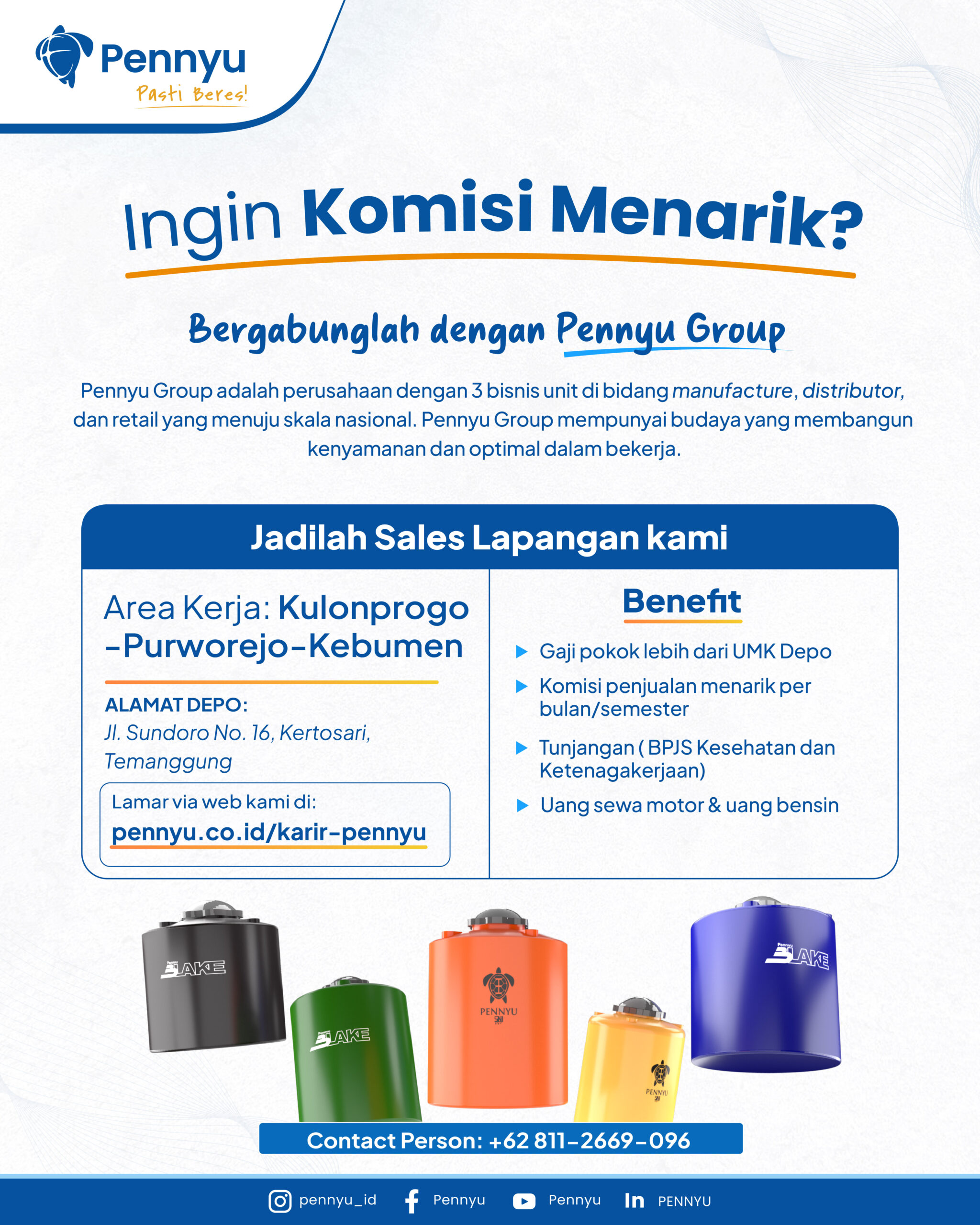 lowongan pekerjaan sales lapangan kulonprogo purworejo dan kebumen