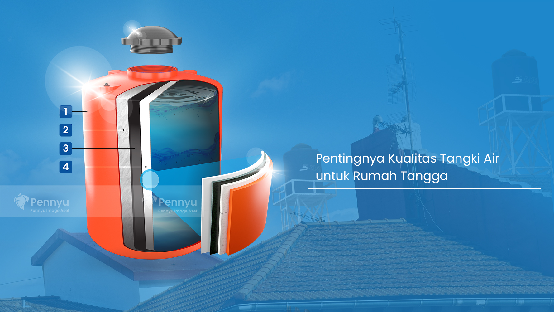 Ilustrasi pentingnya kualitas tangki air SNI untuk kebutuhan air bersih rumah tangga