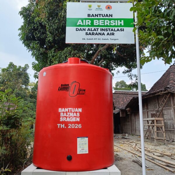Pengadaan Tangki Air Pennyu Kapasitas 5.700 Liter untuk Program BAZNAS Sragen Produk Tangki Air Pennyu 5000 liter untuk Program Bantuan BAZNAS Tahun 2026
