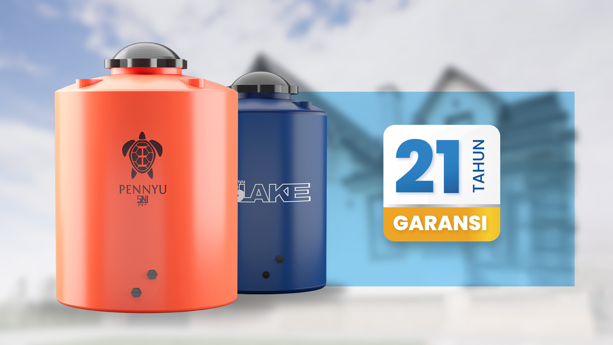 Produk Tangki Air Pennyu dengan Garansi 21 tahun jaminan pabrik